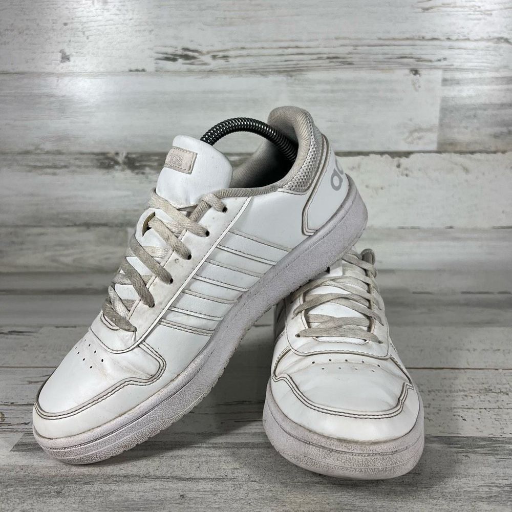 Adidas Womens Hoops 2.0 Cloud White Casual Shoes Lace‎ Up Size 8.5 - Picture 5 of 9